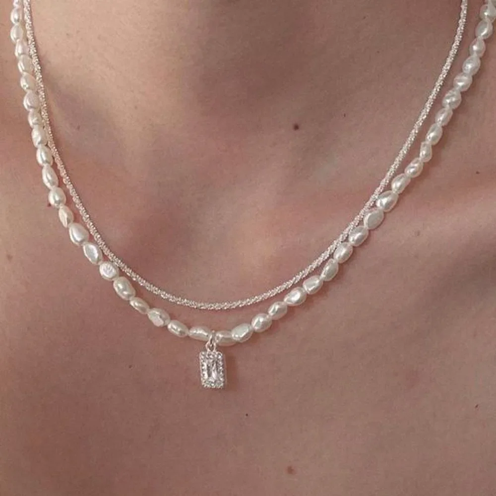 Baroque Pearl Necklace with Emerald Pendant